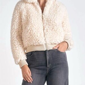 NWT Elan Sherpa Bomber Jacket Vanilla M currently $87